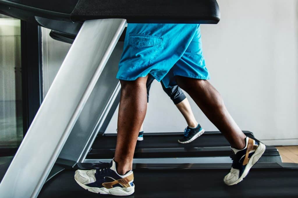 Man running on a treadmill