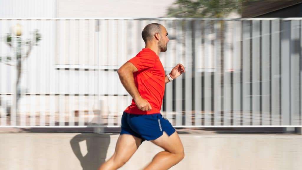 Man running, wellness concept